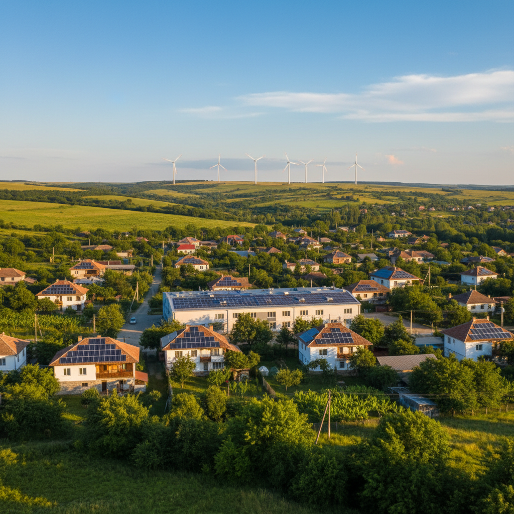 Solar panels on a residential roof